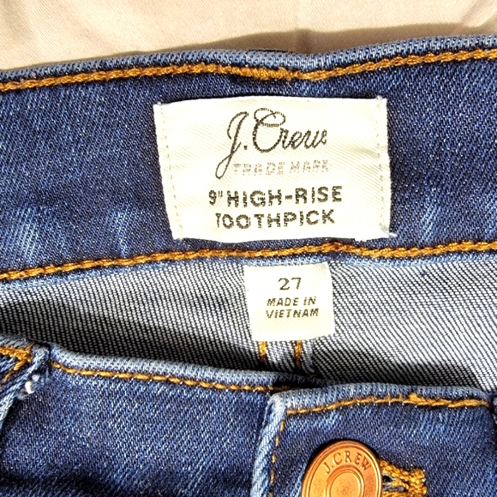 J.Crew 9" High-Rise Toothpick Jean in Point Lake Wash Women's Size 27 - Picture 7 of 12
